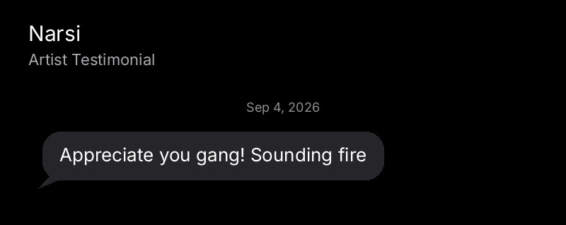 Narsi: Appreciate you, gang! Sounding fire.